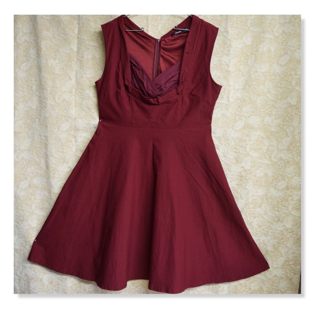 Miusol 2XL Plus Size Women Rockabilly Pin Up Dress Red Stretchy Sexy 1950 Curves